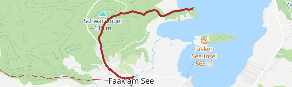 Route map: Slow Trail Faaker See - Faak am See zur Halbinsel